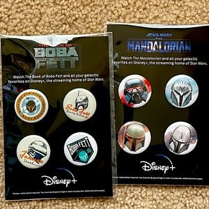 Star Wars The Mandalorian and Boba Fett Disney+ pin set